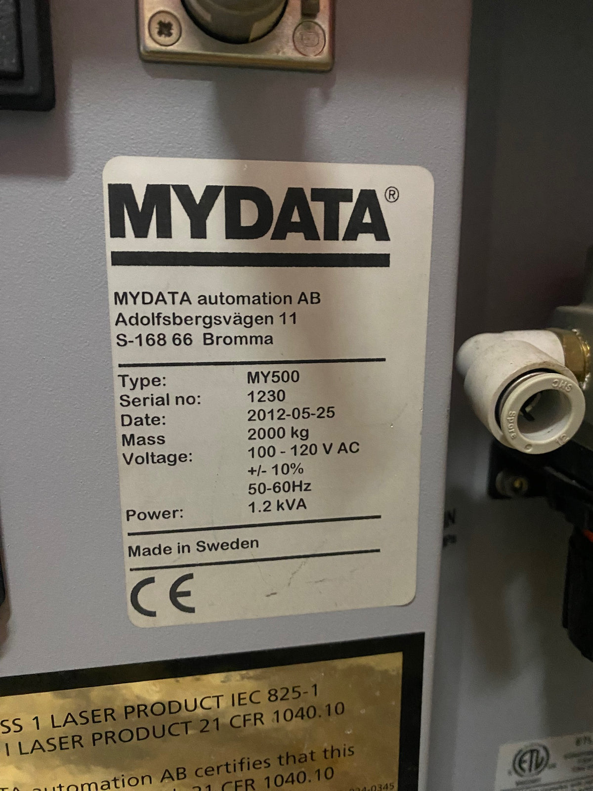 2012 Mycronic MY500 Jet Printer