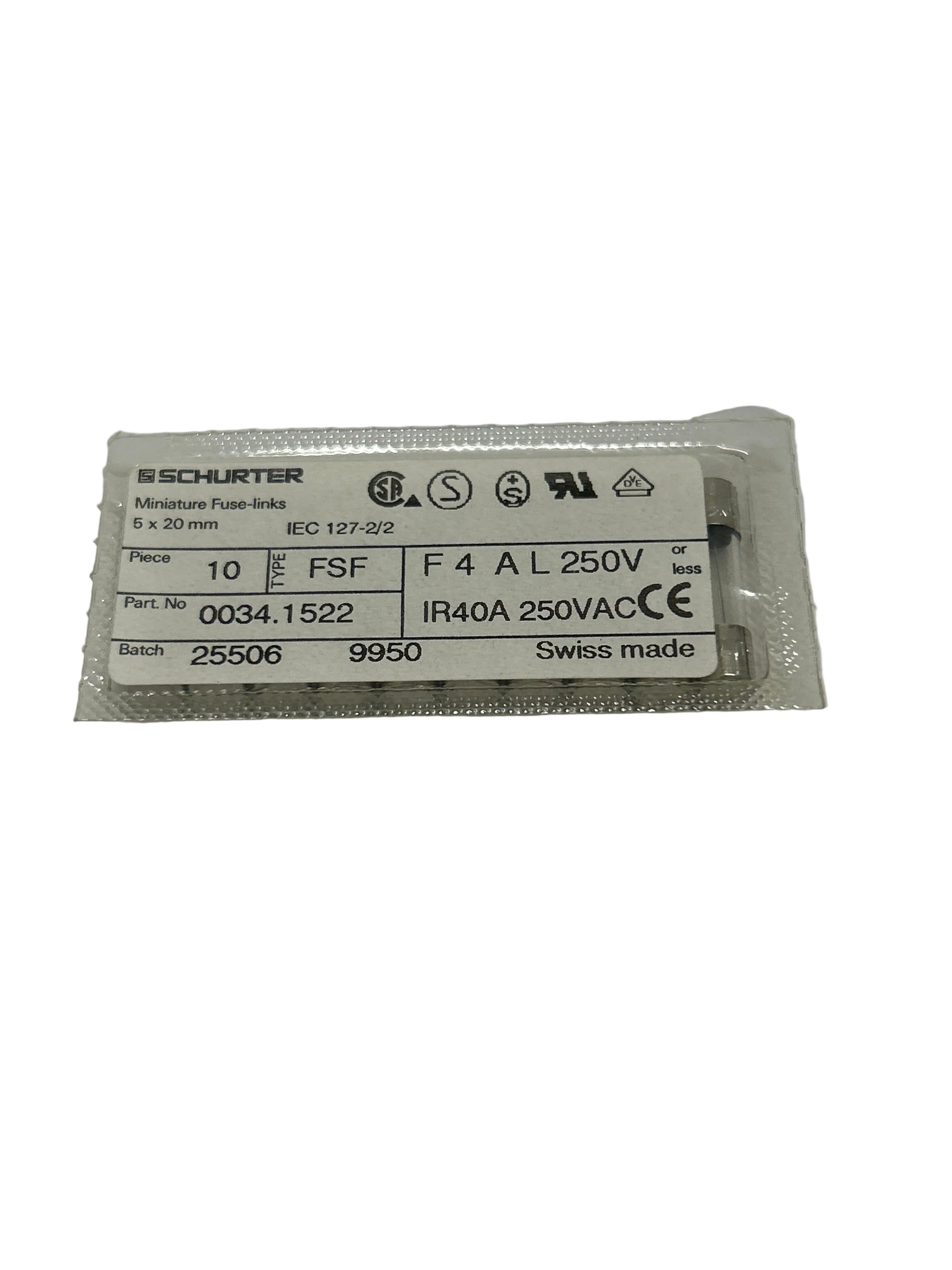 Mycronic FUSE QUICK 4A 20MM E-041-0044