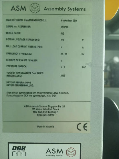 2022 DEK Horizon 03ix Screen Printer