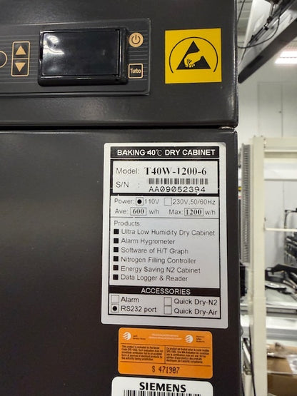 2012 Dr. Storage T40W-1200-6 Baking Dry Cabinet