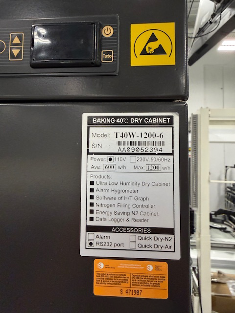 2012 Dr. Storage T40W-1200-6 Baking Dry Cabinet