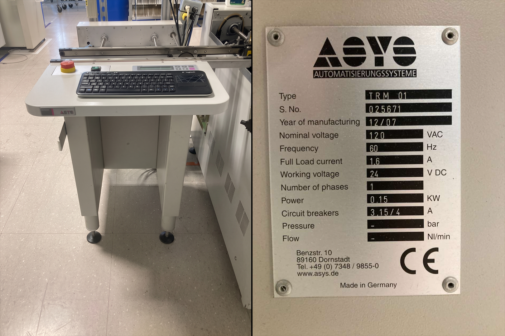 ASYS TRM - 01 Edge Belt Transport Conveyor .5 Meter