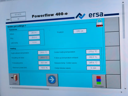 2016 ERSA POWERFLOW e N₂ Lead-Free Wave Solder System