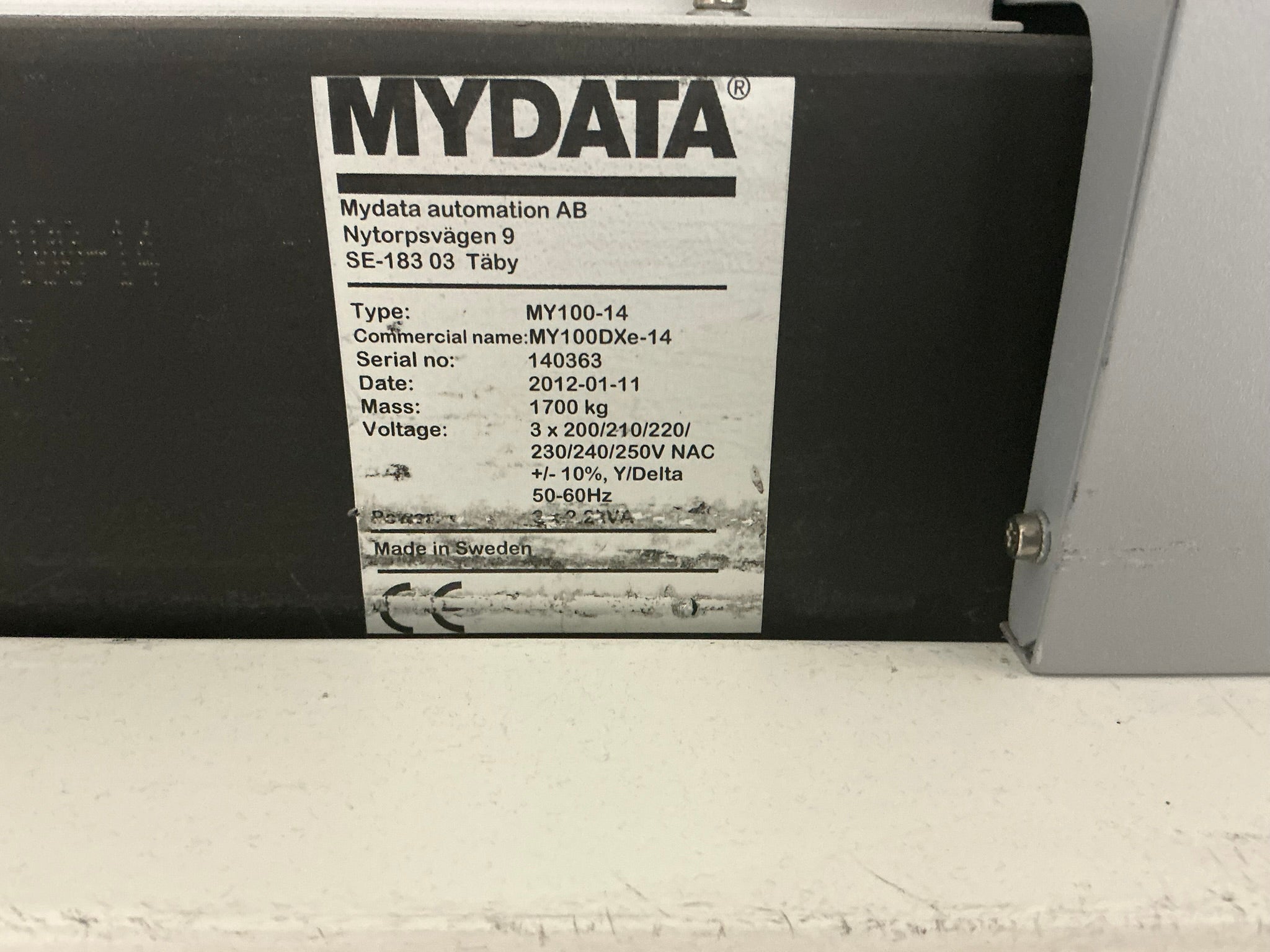 2012 Mydata MY100DXe-14 Dual-Head Pick-and-Place Machine
