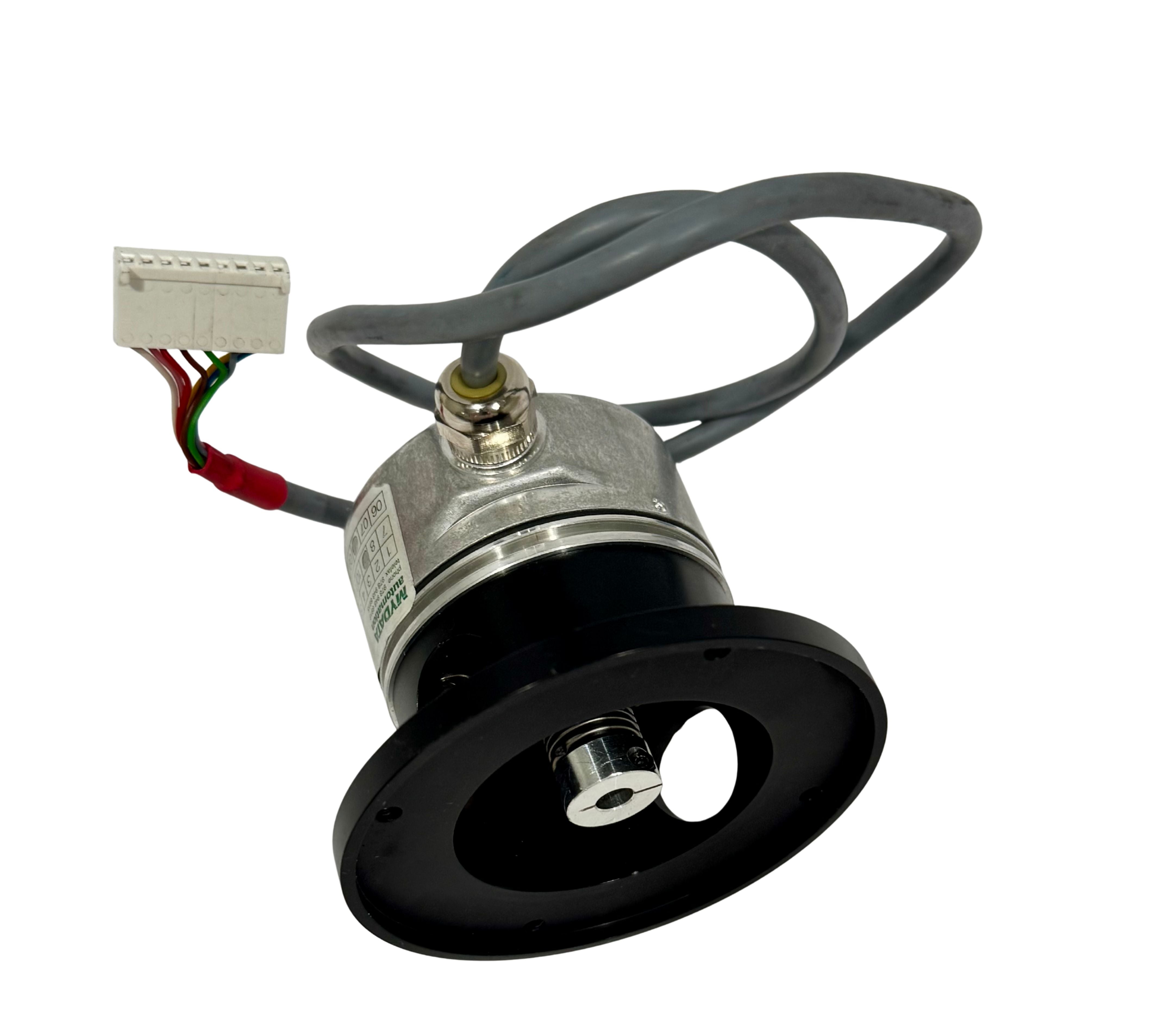 Mechanical component with wiring on a white background