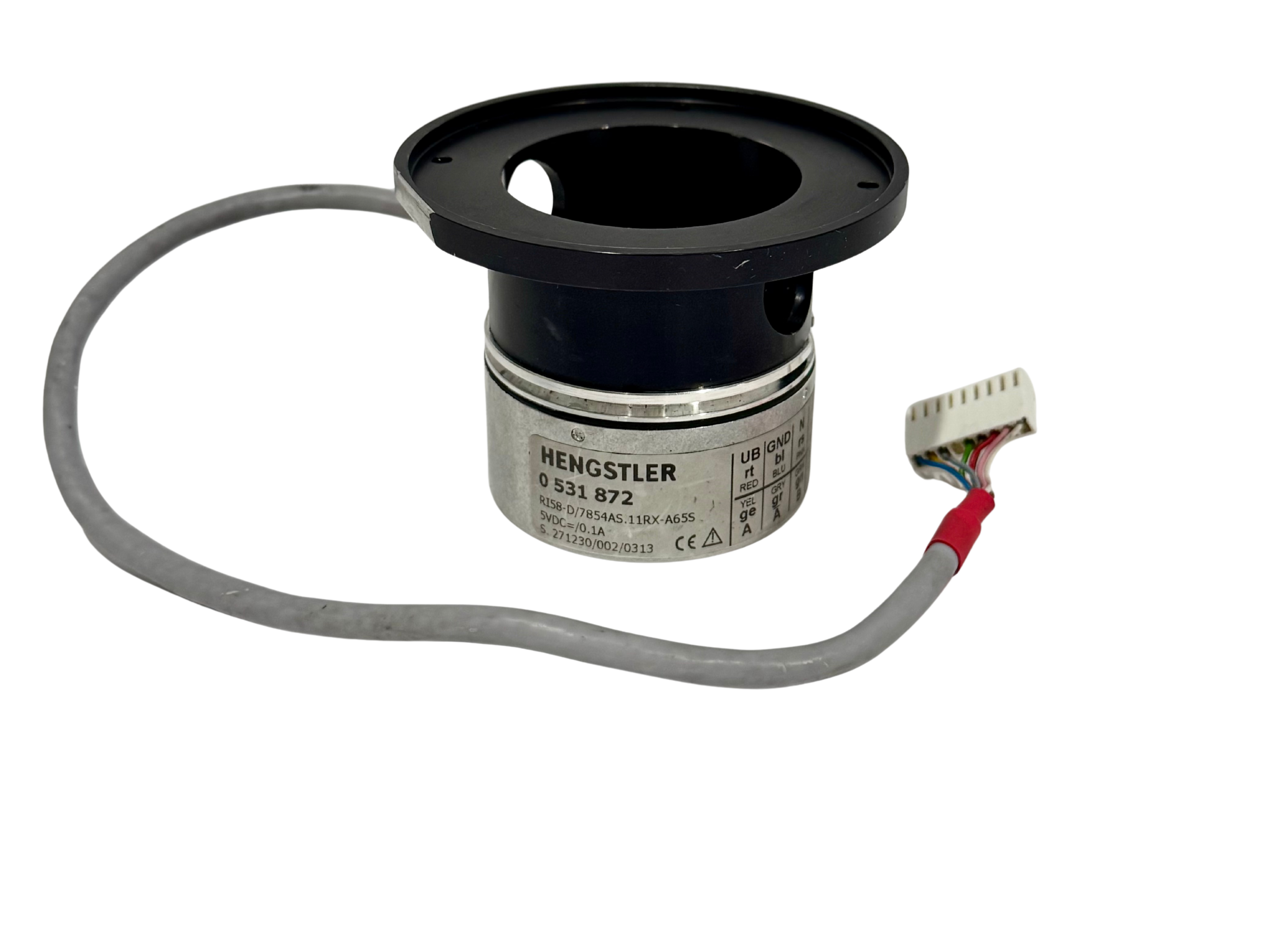 Hengstler sensor with cable on a white background